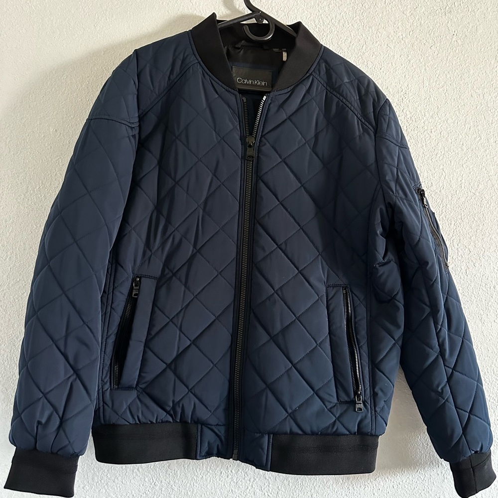 Calvin Klein Quilted Navy Bomber Jacket